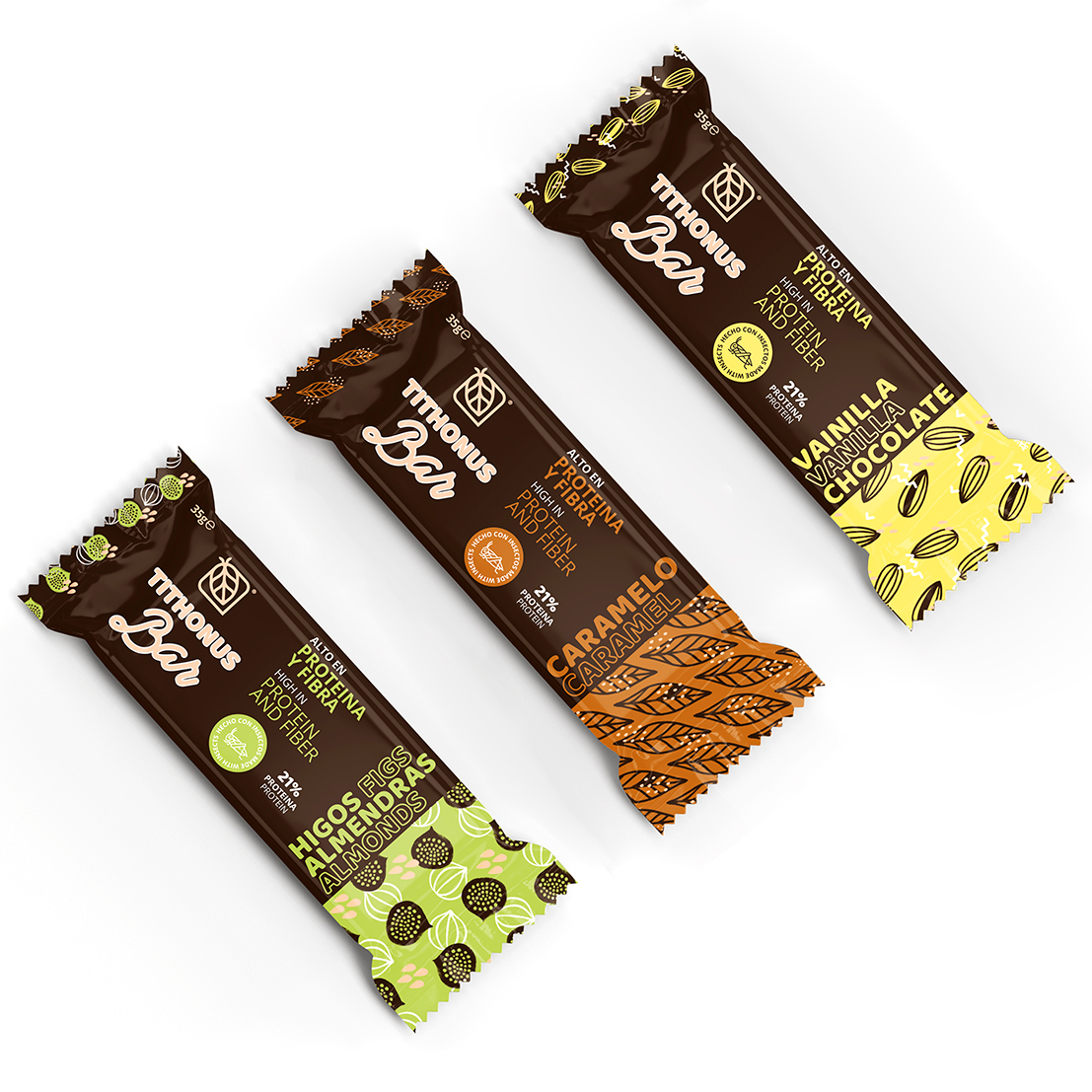 Snacks proteicos a base de harina de insectos